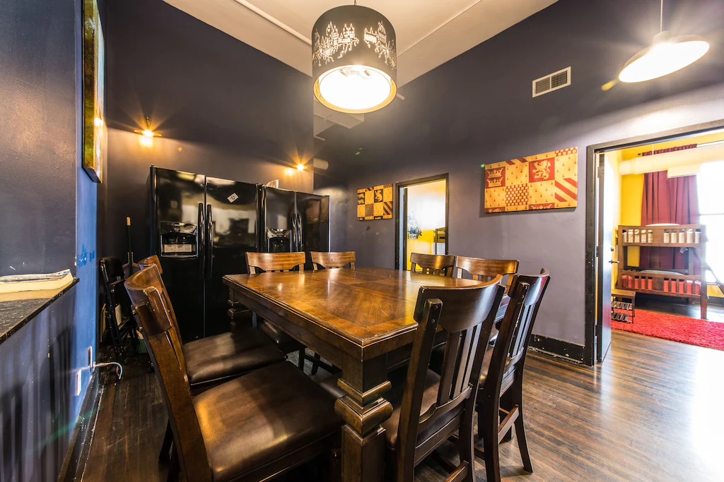 There is a wet-bar area in the entertainment room as well as an open kitchen