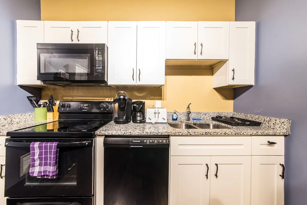 Fully-equipped kitchen but if you wish to buy other kitchen needs you can get some at the grocery nearby.