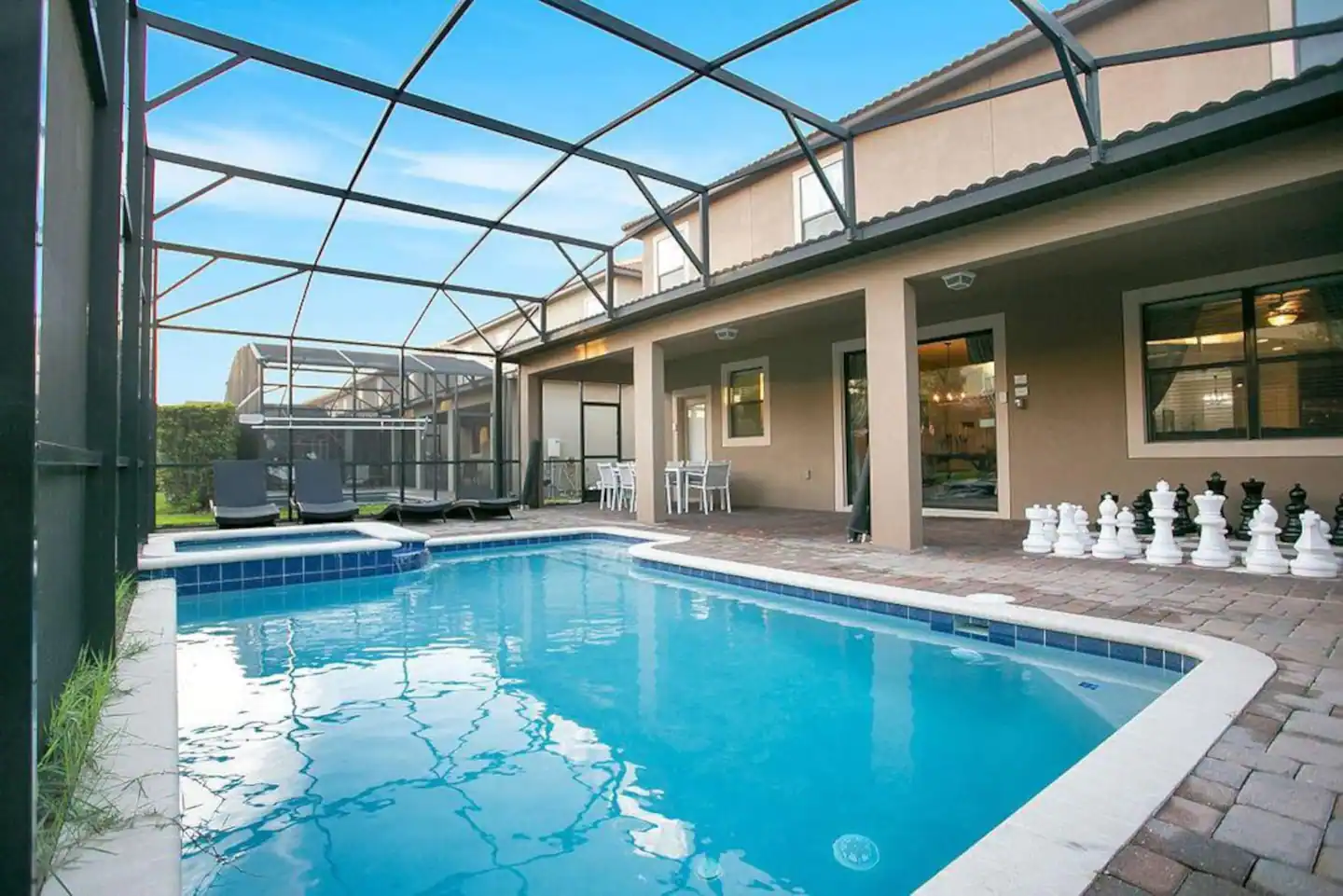 Private hot tub and heated pool