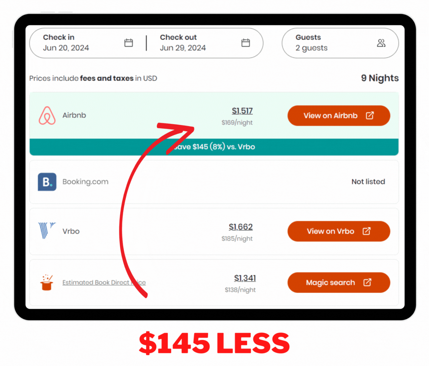 Luxury Airbnb Jacksonville FL price comparison