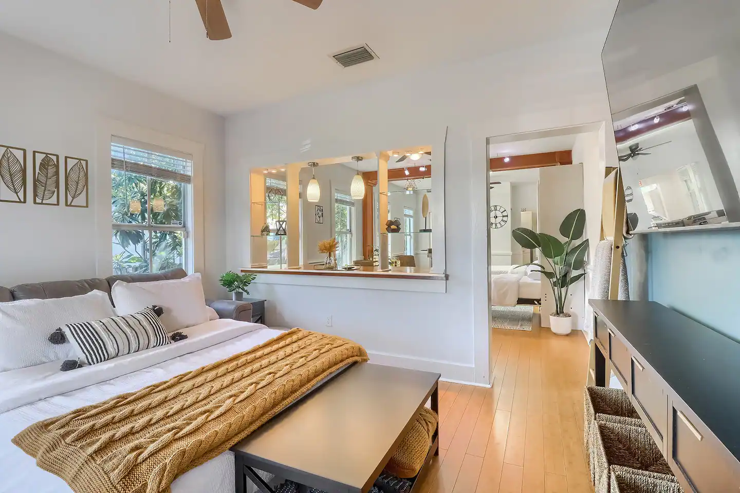 Queen sized sleeper sofa in the living room