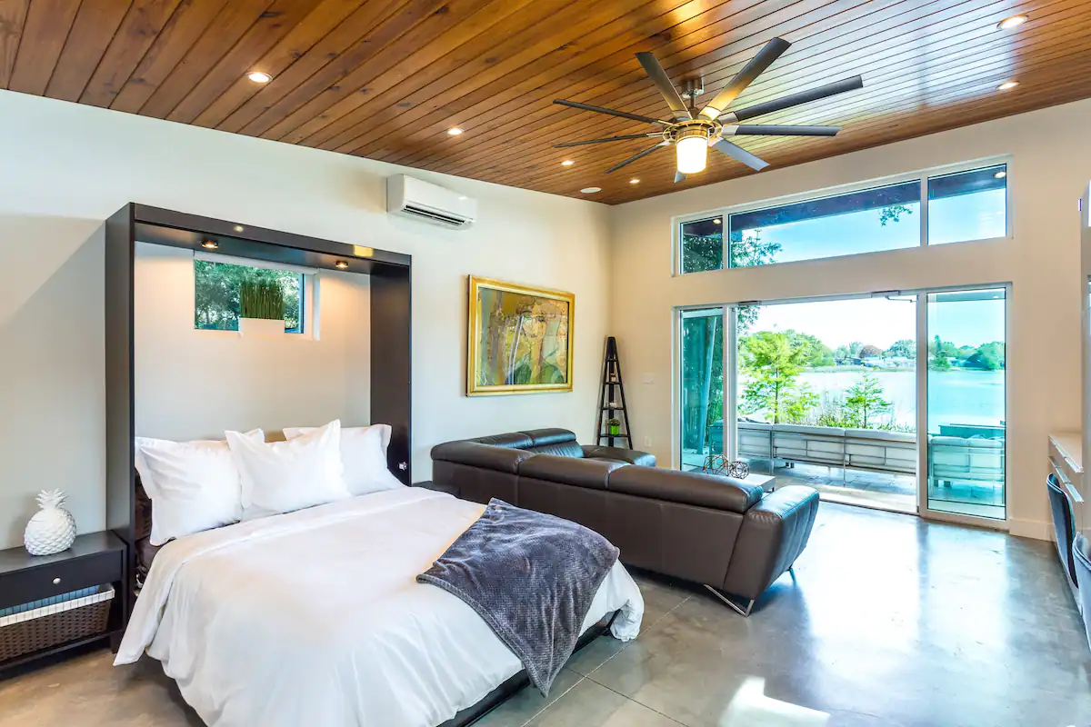 Wake to the Sun Sparkling on Lake Shannon or Lower the Solar Shades & Sleep In
