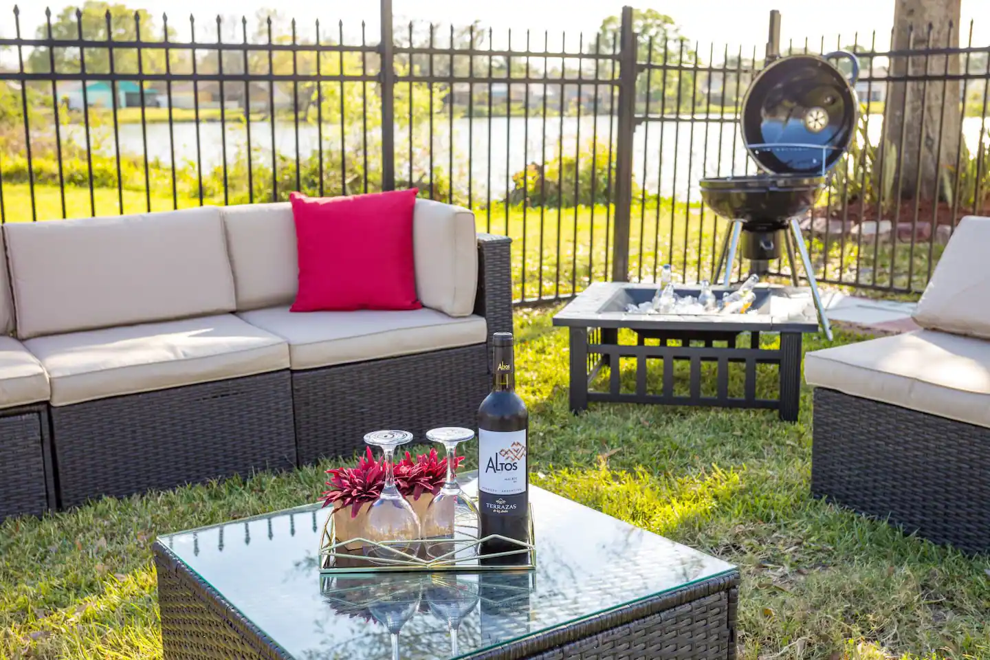 Relax in our outdoor areas, perfect for barbecues or just lounging in the sun.