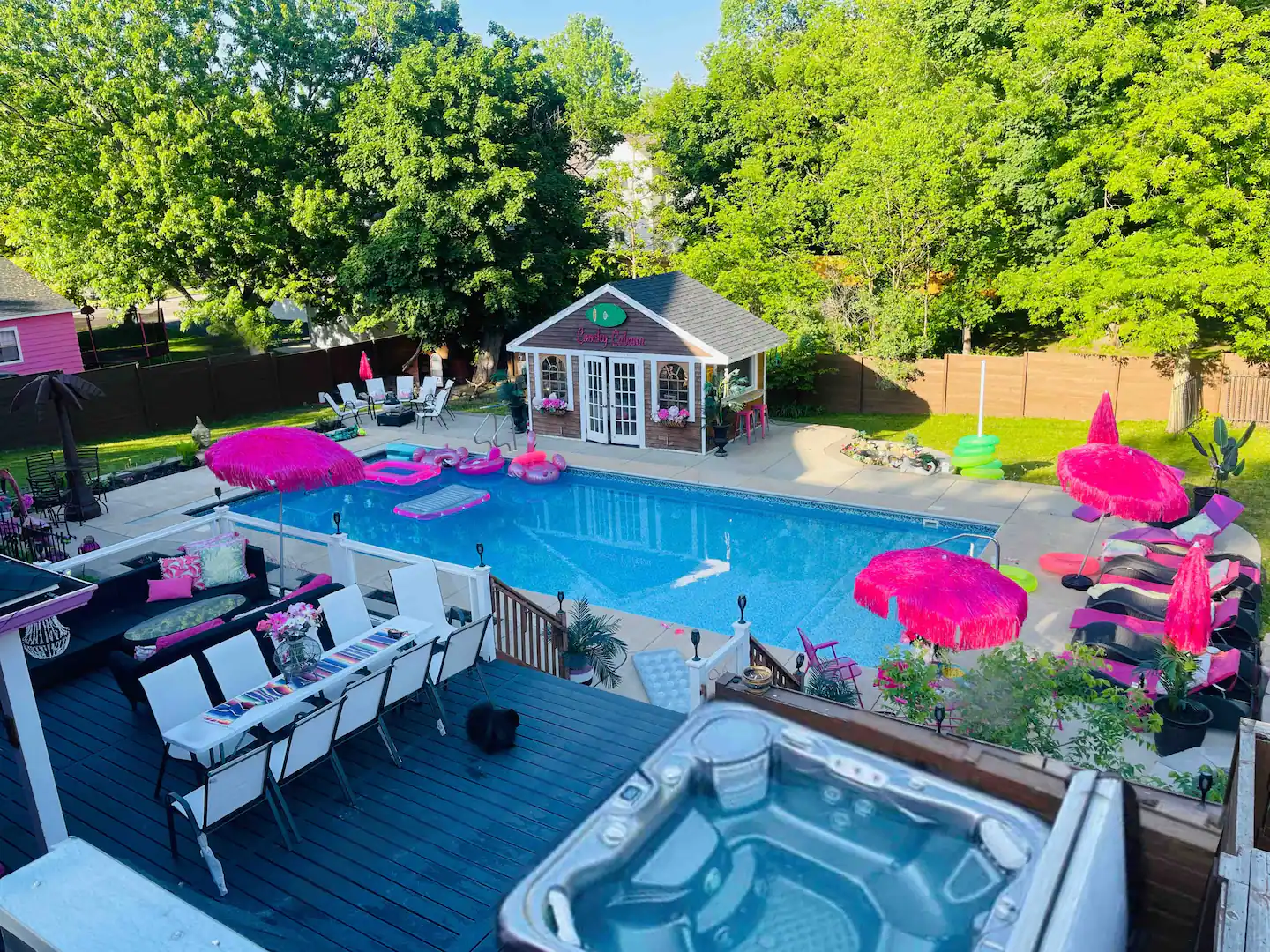 Our pool is always heated in the 80-90’s, we like it hot!