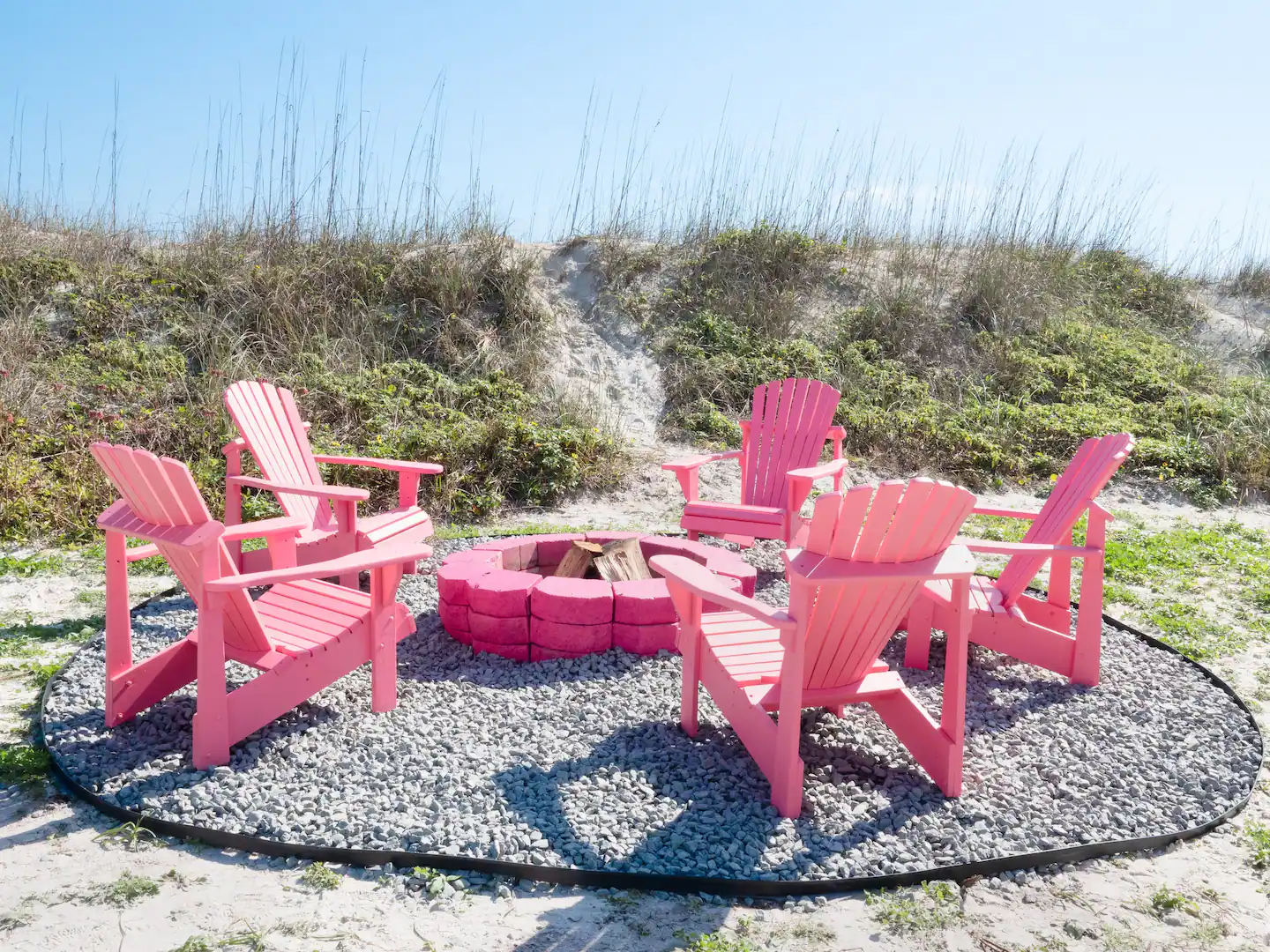 Pink fire pit.