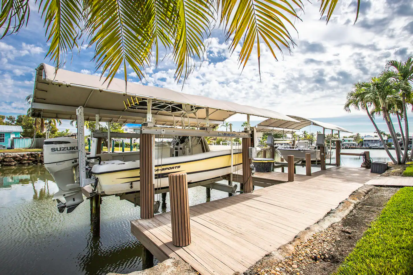 One boat lift available upon request.