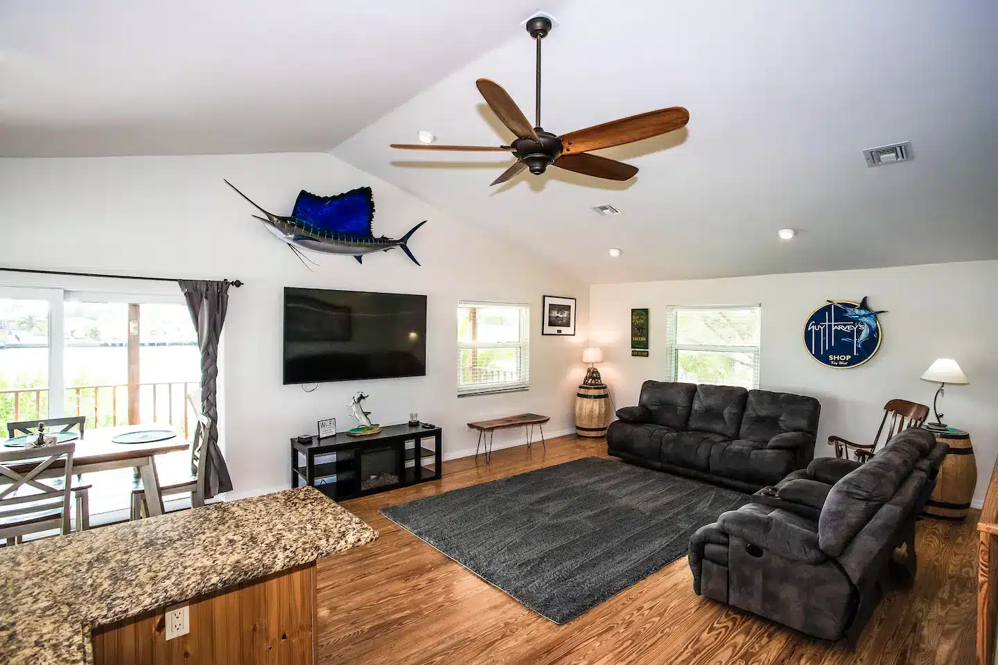 Cozy and large living room.