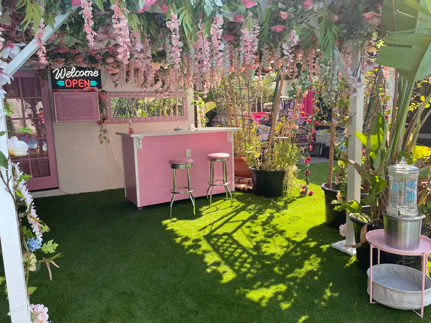 Mix a drink at the outdoor bar and relax.