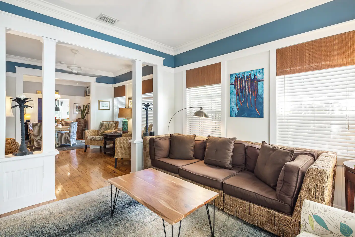 There's both a living room and additional sitting area in the front of the house.