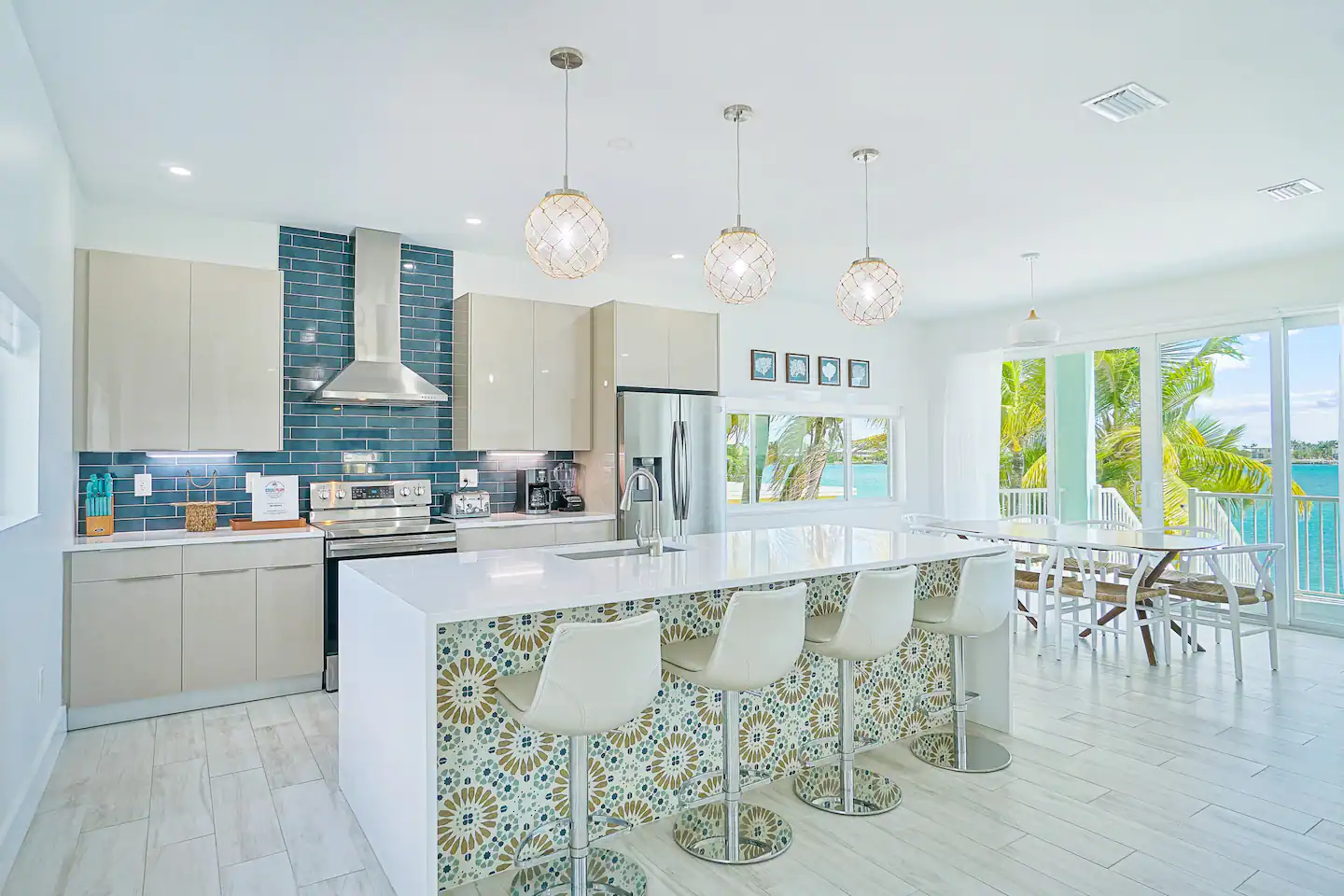 Upscale kitchen, fully equipped and stocked with all appliances and dishware needed to cook up a five star meal